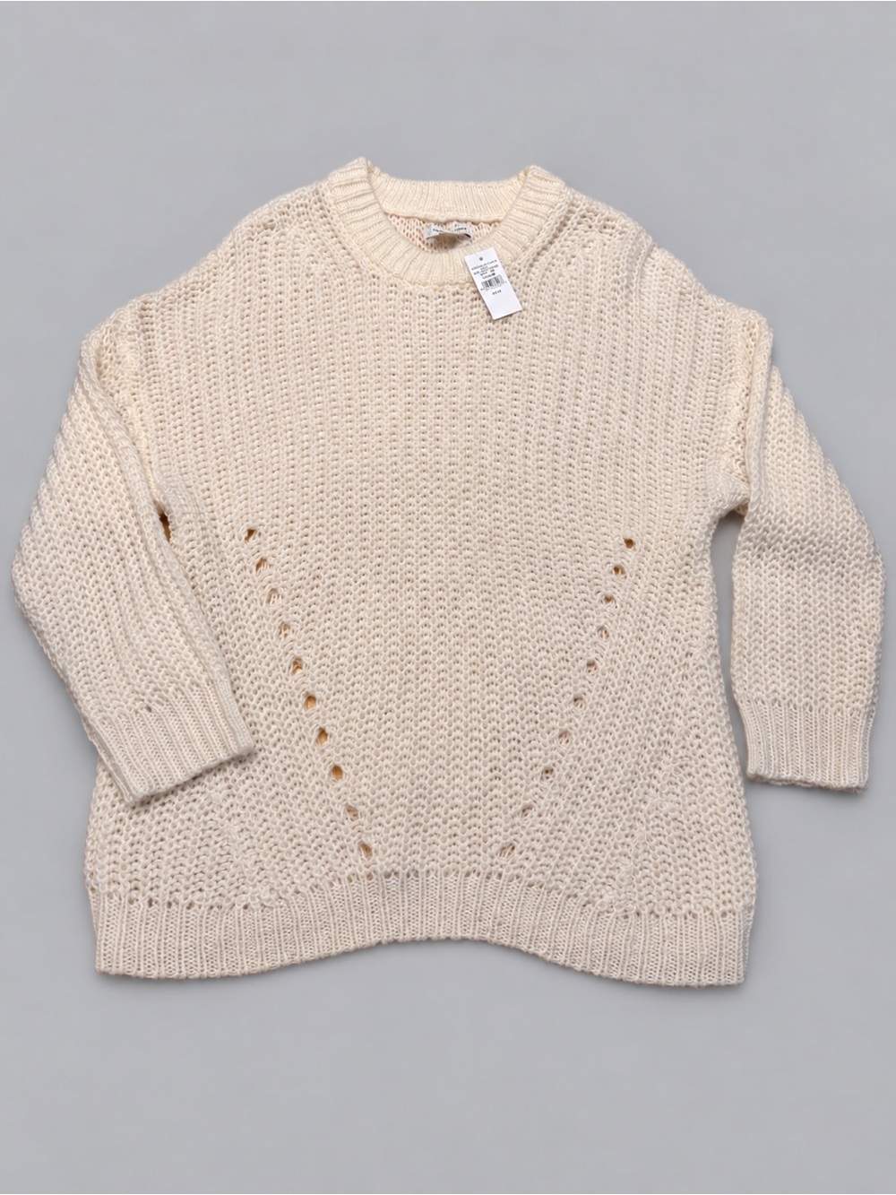 American Eagle Cream Chunky Open Knit Sweater Women’s M NWT Oversized
